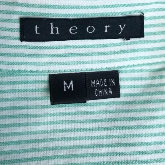 Theory • Green Seersucker Kaylind Button Up Shirt - Picture 3 of 5
